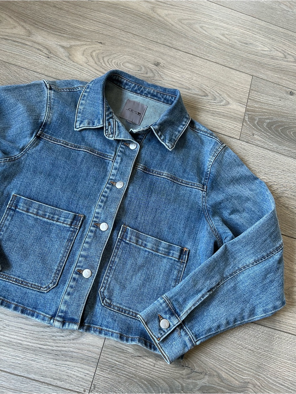 Joe's Jeans Classic Denim Jacket Cropped Chore Coat Size Large